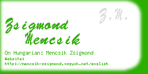 zsigmond mencsik business card